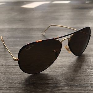 Ray-bans Brown Polarized Aviators!